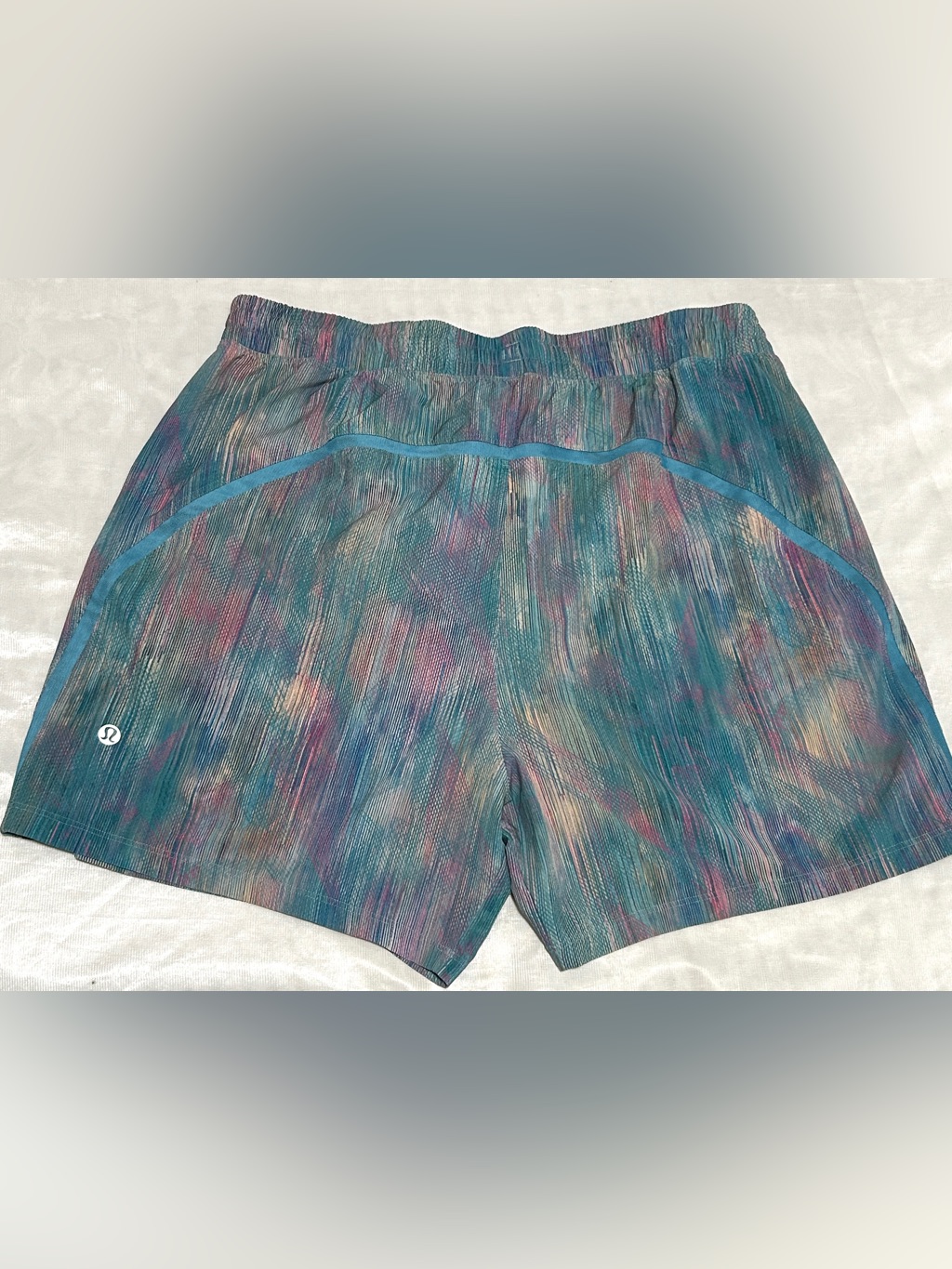 Lululemon Athletica Teal Pink And Purple WavePrint Athletic Shorts
